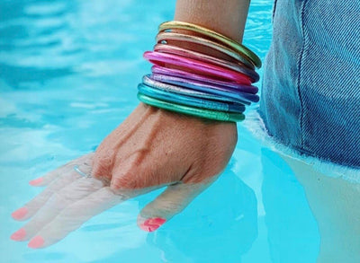 Pulseras Sencillas Línea Bless (Oro)(Plata) (Baby Blue) (Azul) (Fushia) (Orange) (Verde) (Violeta) (Champagne)