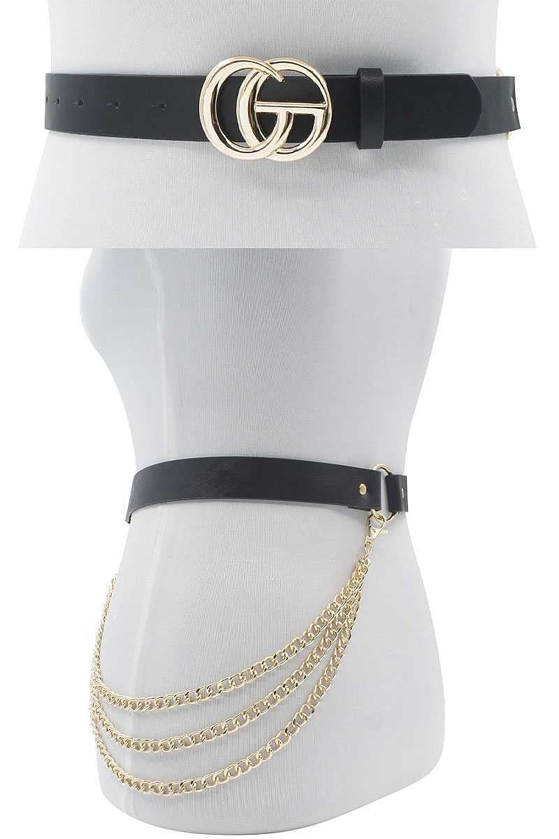 Gold GG Belt (Black & Brown)- Cadenas
