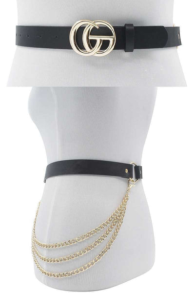 Gold GG Belt (Black & Brown)- Cadenas