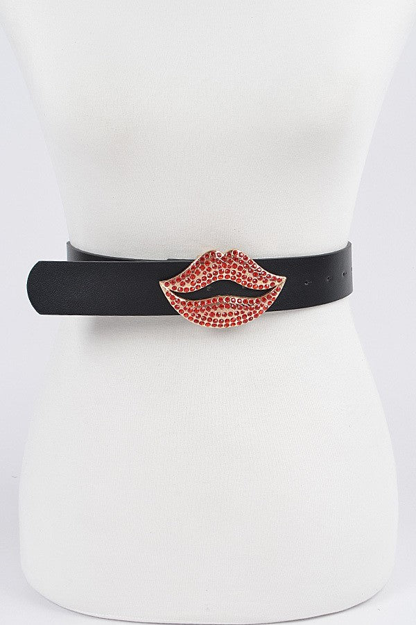 Rhinestone Lip Belt