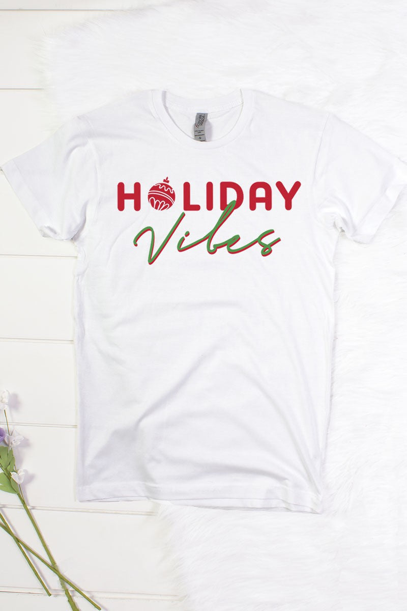 Holiday Vibes T Shirt (Verdes) (Blancas)
