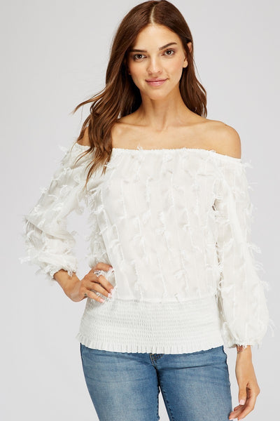 Off the shoulder tropical girl top