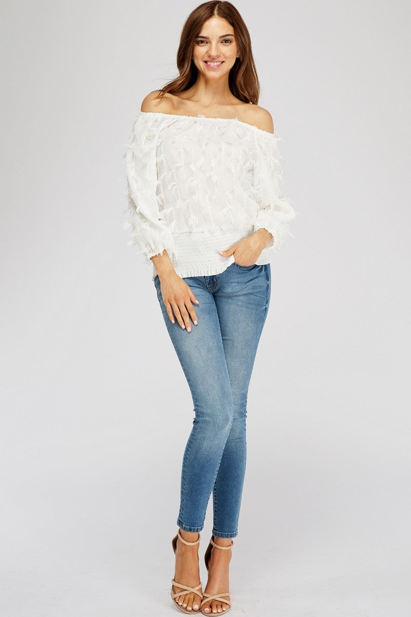 Off the shoulder tropical girl top